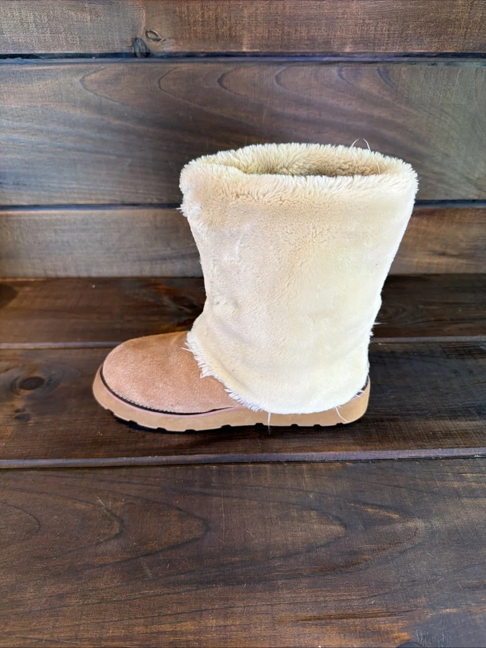 UGG Australia Chestnut Brown Suede & Sheepskin Shearling Boots Women Size 7